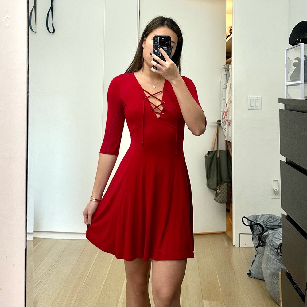 ASOS Skater Dress with Lace up Front